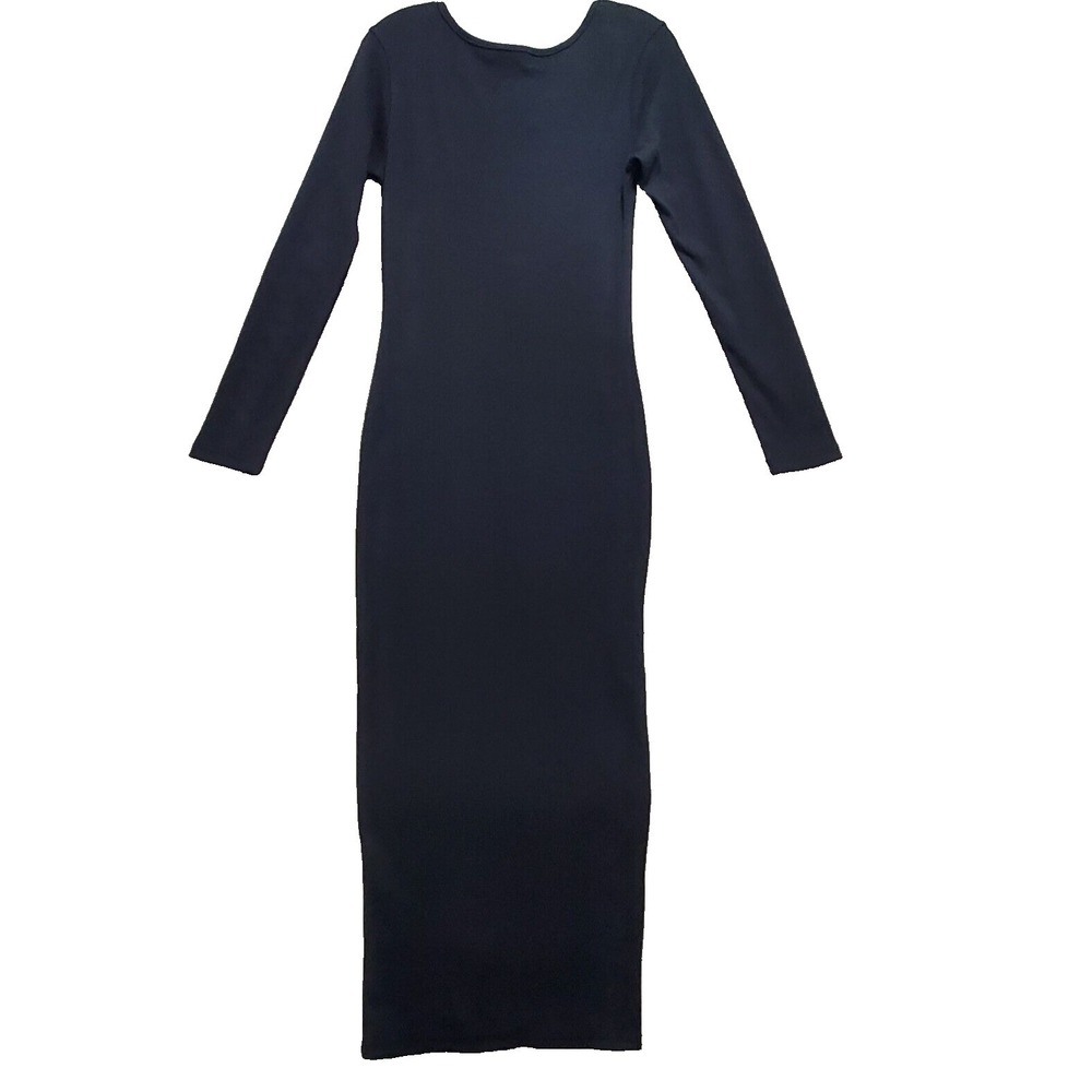 Nasty Gal‎ Bodycon Maxi Dress Women's 6 Black Cocktail Split Hem Ribbed Backless